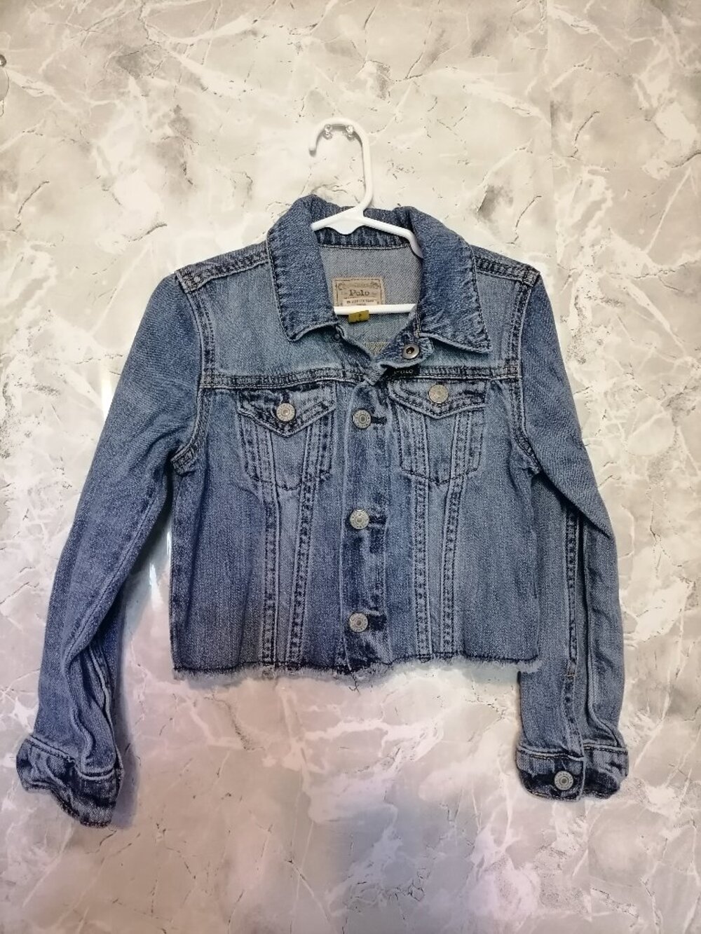 VINTAGE Polo Ralph Lauren Crop Denim Jacket Girl’s 5 Blue Y2K